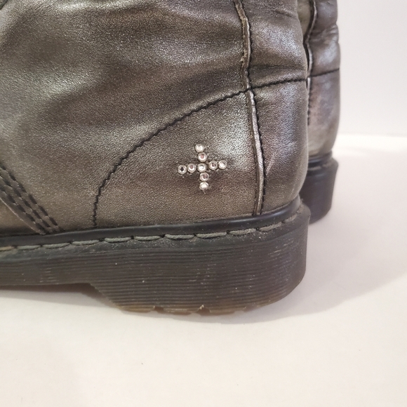 Dr. Martens - Le Sequin 14 Eye Silver Gunmetal boots Rare Ribbon Lace -Ladies 10 - Picture 11 of 12